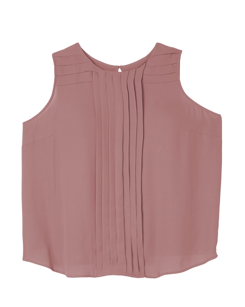 Front of plus size Esmeralda Sleeveless Front Pleat Tank by Ryan Wythe | Dia&Co | dia_product_style_image_id:134021